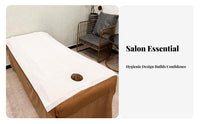 100 Pieces Oil-Proof Massage Sheet with Face Hole Thickened Disposable Bed Sheet Hygienic for Estheticians, Pet Owners, Spas