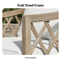 Teak Conversation Set Nordic & Design Lounge Chair and Side Table Group Weather Resistant Garden Furniture for Hotel Owners, Adults, Balcony, Porch