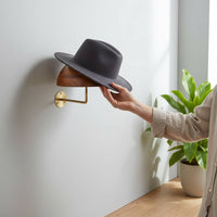 Wooden Wall Hat Rack Decorative Surface-Attached Hat Fastener to Install Wooden Cap Organizer for Entryway, Hallway, Bedroom
