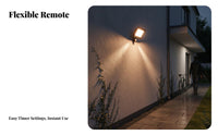 LED Floodlight Remote Control Motion Floodlight Weatherproof IP65 Waterproof Outdoor Light for Corridor, Garage, Driveway
