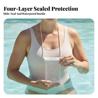 Responsive Screen Sensitive Waterproof Phone Pouch Secure Lock Seal Waterproof Phone Case Universal Fit for Swimmers, Diving, Rafting