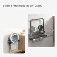 Suction Basin Rack Wall Mounted No-Drill Folding Organizer