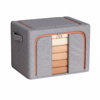 Large Capacity Foldable Cloth Bin Stackable Cloth Clothes Box Reinforced Handles Clothing Organizer Sturdy Zipper for Students, Families, Homeowners, Dorm Room, Closet, Bedroom, Under Bed