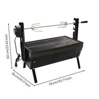 Briquette-Fueled Barbecue Grill Vented Portable Rotisserie Barbecue Painted Finish Rotisserie Grill