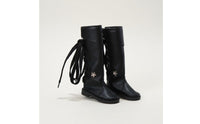 Black Lace-up Doll Boots Handmade 1/3 BJD Doll Boots PU Material