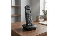 Dect Phone Set Slim Design Black Cordless Telephone Cordless Handset Speaker Grille Charging Base Small Display