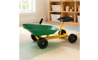 Wheelbarrow-Style Sand Cart Treaded Wheels Four-Wheel Sand Cart Black Seat Play Vehicle for Children