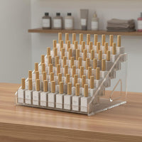 Nail Polish Rack Space Saving Lipstick Holder Easy to Clean Cosmetic Display Stand for Vanity