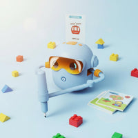 Pen Tip Card-Guided Drawing Toy Button Start Robot Drawing Toy Rounded Body Kids Plaything Visor Eyes for Children