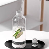 Heat and Cold Resistant Time Marked Water Bottle Leak Proof Portable Glass Drinking Bottle Minimalist Design for Office, Travel, Gym