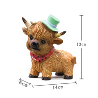 Highland Cow Figurine Lifelike Details Farmhouse Decor Handmade for Living Room