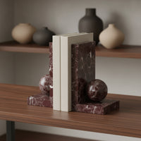 Marble Bookends Stylish Sphere Bookends Minimalist Book Stopper for Desk