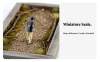 1:64 Scale Hiker Figure Realistic Feature Camping Scene Miniature Person Hand-Painted Resin Figurine Lifelike Features