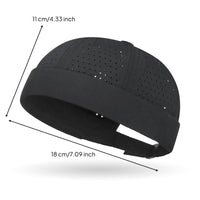 Skullcap with Adjustable Strap Perforated Skullcap Ventilated Cap Lightweight Hat Breathable for Adults, Outdoor, Travel