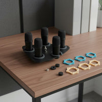 Multi-Audio Pickup Holder Tray Metal Construction Mic Storage Rack Easy Installation Audio Equipment Accessory for Hosts, Sound Production Studio