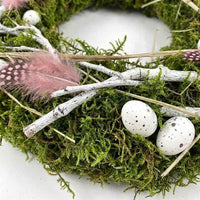 Easter Door Wreath Farmhouse Festive Decor Floral Wreath Round Foliage Circlet for Home, Crafters, Garden, Holiday Parties