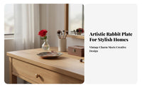 Ceramic Hare Plate Nordic Bunny Shaped Tray Jewelry Holder for Women, Gift Presenters, Dressing Table, Living Room