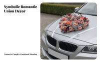 Hollow Style Escort Car Hood Decoration Layered Heart-Shaped Flower Arrangement