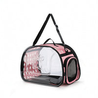 Collapsible Foldable Pet Carrier with Transparent Shell Space-Saving Pet Carrier Bag with Shoulder Strap Soft-Sided Comfortable for Travel, Vet Visits