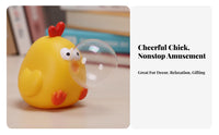 Cute Design Bubble Blowing Chicken Toy Desk Ornament Squishy Chick Toy Ultra Soft for Children, Adults, Office