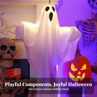 illuminated Hanging specter Luminous specterShaped Light set Outdoor Use Halloween decoration for Party Hosts, residents, spooky attraction, Garden, Indoors