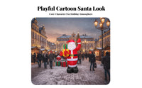 Air-Inflated Inflatable Santa Built-in Fan Giant Inflatable Santa Full-Body Christmas Yard Decor Gift Prop for Indoor Display
