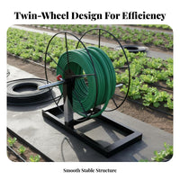 Easy Winding Hand Crank Hose Reel Multi-Purpose Irrigation Hose Winder Detachable Design Agricultural Equipment Space Saving for Firefighters, Maintenance Personnel, Farm, Yard, Patio, Workshop
