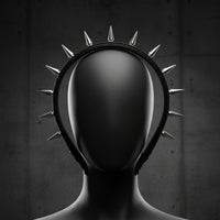 Goth Studded Headband Edgy Headband with Spikes Rock Hairband Slim for Parties, Fashion Shoots