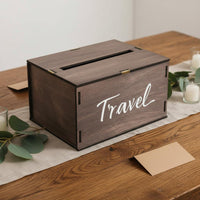 Wedding Card Box with Opening Vintage Design Wooden Card Box Event Decoration Large Capacity for Graduates