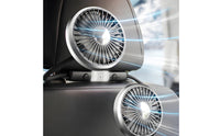 Flexible Two-headedHead Car Fan Long Cable Seat-Back Fan ABS Plastic