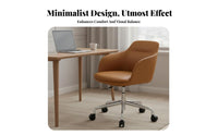Modern Minimalist Design Adjustable Rolling Chair Light Luxury Aesthetic rotating Seat Ergonomic spinerest Computer Seating Support for Remote Workers, Students, Adults, Conference Room, Workspace