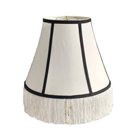 Lamp Shade with Fringe Tassel Fringe Lamp Shade Black and White Decorative for DIYers, Living Room, Bedroom