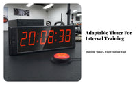 Easy to Read Digital Gym Timer with Wireless Controller Multi-Functional Workout Clock with Stand Bright LED Multifunction Training Timer Mounted for Athletes, Coaches, Fitness Studio