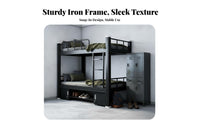 Steel Bunk Bed High Weight Capacity Dormitory Bed Full-Length Guardrail Bedroom Furniture for Students, Adults Quarters, Dorm Room, Hostel