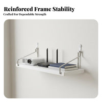 Punchno-Drill Installation Floating Shelf Set Easy to Install Humanoid Bracket Floating Shelf Space-Saving Household Storage Multipurpose for Homeowners, Decorators, Bedroom, Living Room, Away Fromice, Entryway