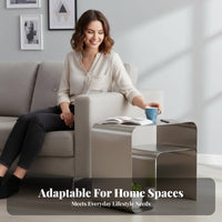 Luxury Aesthetic C-Shaped Accent Table Space-Saving C-Shaped Couch Desk Multi-Functional Nightstand Minimalist Design for Apartment Dwellers, Remote Workers, Living Room, Bedroom, Small Spaces, Home Office