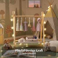 Multipeg Design child's Wooden Clothes Tree polished Rounded perimeters gratisstanding Coat Tree Sturdy & Stable Nursery Furniture Easy Assembly for Children, young children, Bedroom, Playroom, Living Room, Entryway