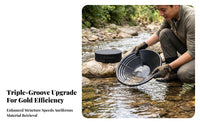 Three-Rib Gold Panning Pan Black Gold Pan Shallow Round Ore Tool Thickened