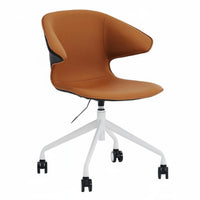 Minimalist and design Armless Shell Chair on casters Height Adjustable rotate Seat Ergonomic Design Office Furniture effortless Rolling Casters for Home Workers, Adults, Students, Study Room, Small areas, Bedroom
