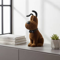 Dog Sculpture with Bow Tie Stable Dog Figurine Lightweight Decor for Homeowners