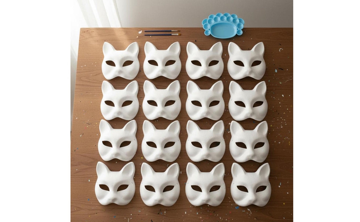 DIY Painting Face Covering Paint Your Own White Paper Pulp Face Covering Lightweight for Artists, Adults, Halloween, Art Projects, Birthday Parties