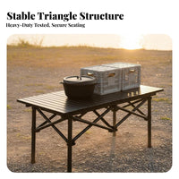 Foldable Folding Table and Chair Set Easy Storage Collapsible Camping Table Set Quick Setup Long-Lasting for Fishermen, Picnickers, Barbecue, Fishing, Backyard, Tailgating