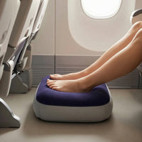 Portable Inflatable Footrest Lightweight Footrest with Flocked Top Skin-Friendly Inflatable Travel Pillow Space-Saving for Travelers