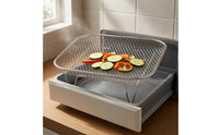 Silver Metal Finish Air Fryer Basket Even Cooking Air Fryer Rack Dishwasher Safe Mesh Rack Stackable