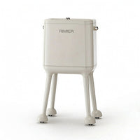 Modern Trash Can with Raised Legs Minimalist Trash Can with Legs Stylish Wastebasket Streamlined for Living Room