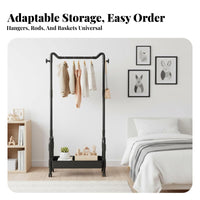 complimentarystanding Garment Rail with storage areaSaving for children
