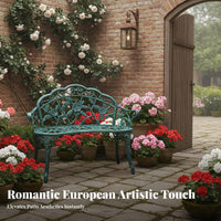 European and design Ornate Single Armchair Rustresistant Outdoor Furniture Weather-Resistant Garden Chair long-lasting Frame for residents, Adults, Balcony, Courtyard, Backyard, Porch