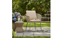 Patio Dining Chair with Cushion Ergonomic Backrest Woven Rope Patio Chair Weather Resistant for Balcony, Terrace