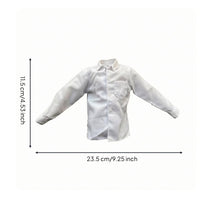 Pointed Collar 1/6 Scale Doll Shirt Long Sleeves Collared Button-up Doll Shirt Chest Pocket Toy Clothing Woven Textile