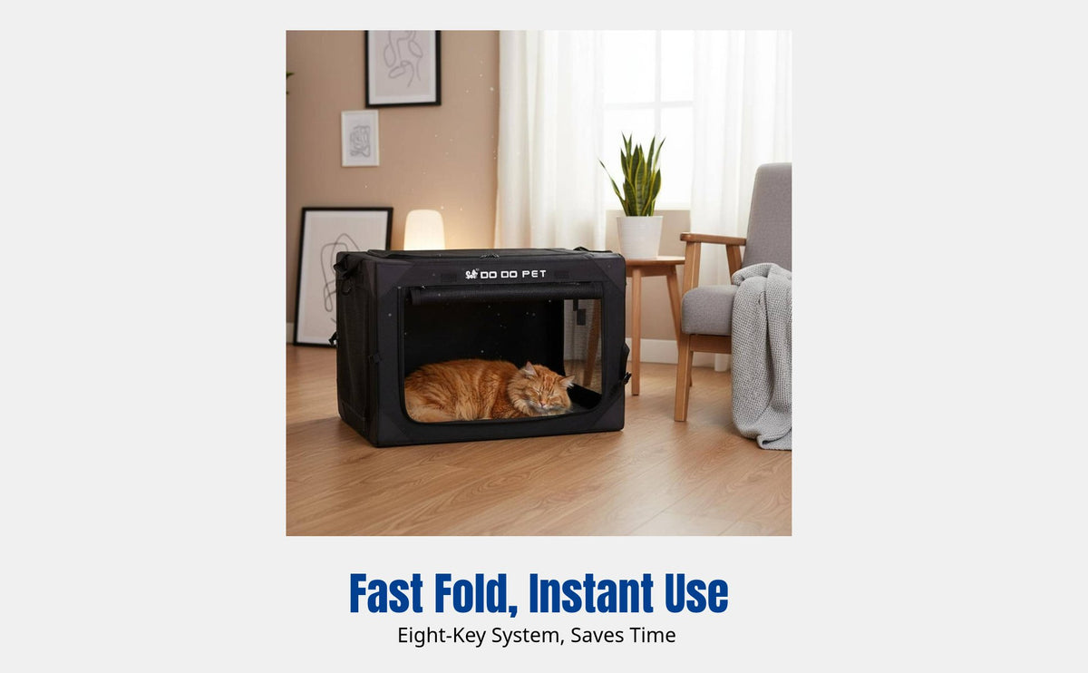Foldable Dog Car Carrier, Portable Pet Kennel, Cat Bed, Breathable Fabric, Fits Most Car Seats